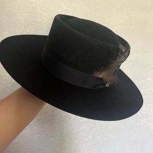 Black felt hat by Glitzy Bella